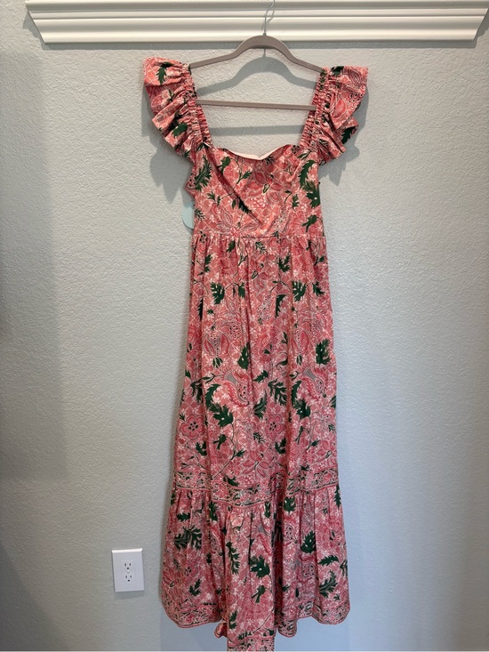 Hill House Dresses & Skirts - Hill House Pink Floral Maxi Dress with Green Accents